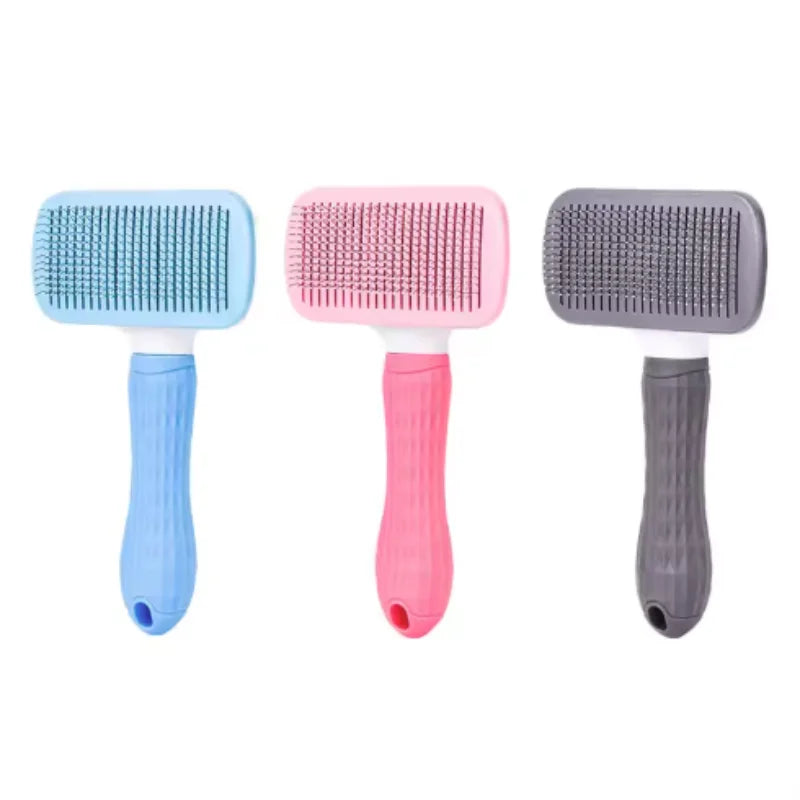 Escova Autolimpante para Cães e Gatos – Pente Removedor de Pelos com Agulhas de Massagem para Grooming