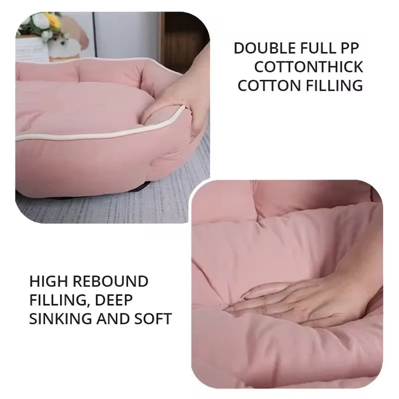 Cama Sofá para Cães e Gatos – Cama Grande, Quente e Confortável para Descanso no Inverno**