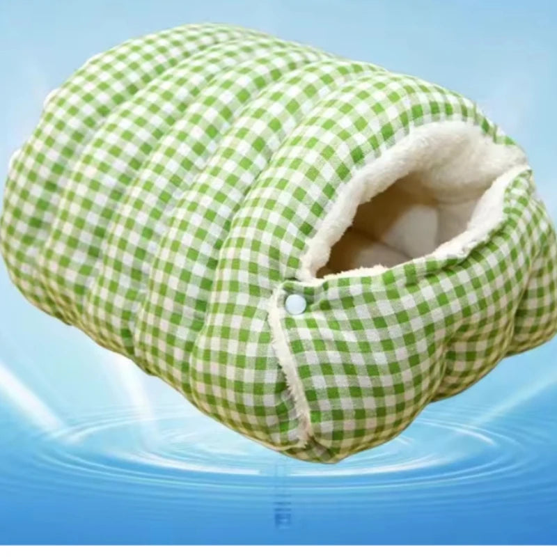 Cama Dobrável de Inverno para Cães e Gatos – Ninho Semifechado, Macio e Quente