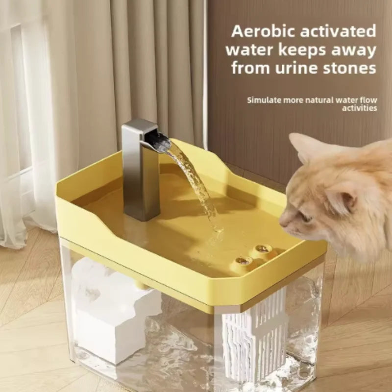 Fonte de Água Automática para Gatos com Filtro – Bebedouro Transparente com Bomba e Proteção Contra Funcionamento a Seco**