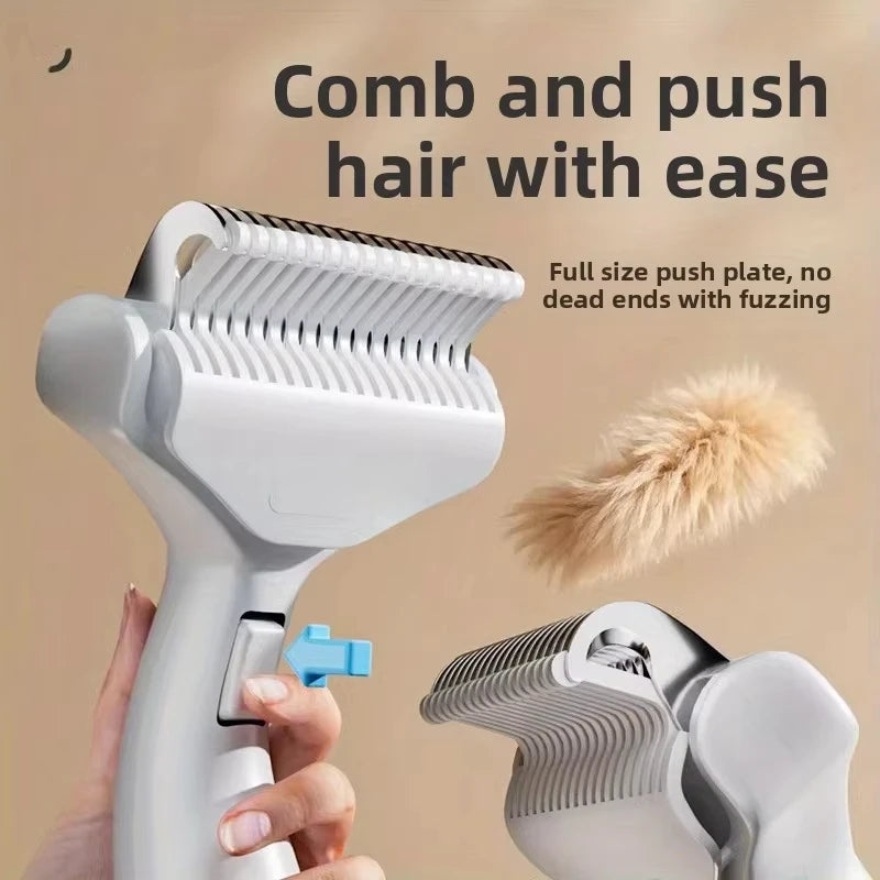 Escova Removedora de Pelos em Aço Inoxidável para Cães – Pente Desembaraçador para Grooming e Cuidados da Pelagem