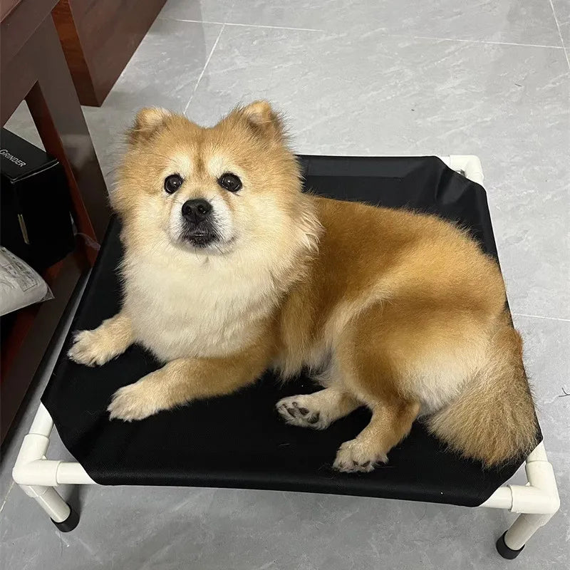 Cama Elevada Dobrável para Cães e Gatos – Cama de Campismo Portátil, Lavável e Respirável**