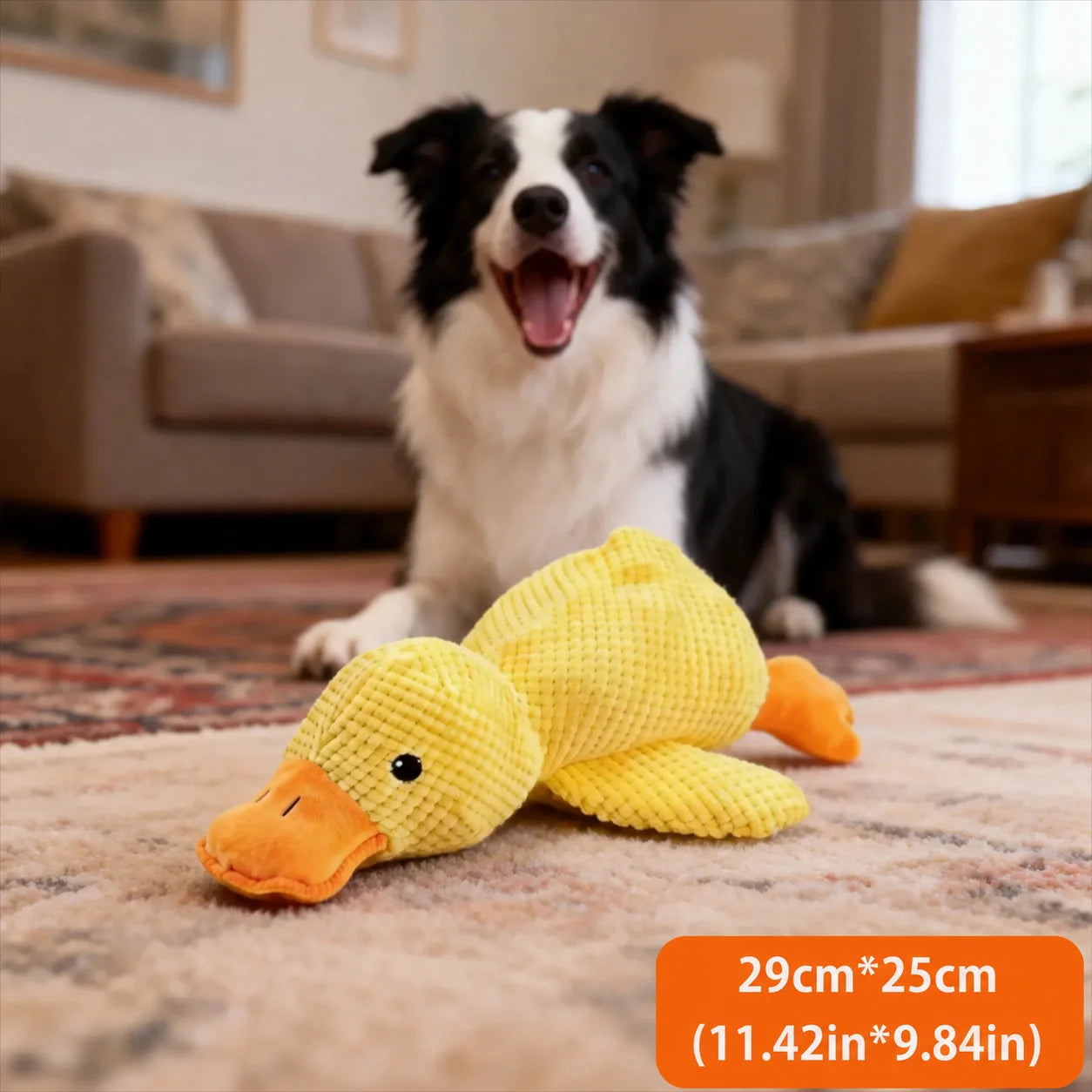 Brinquedo de Peluche para Cães – Pato com Som, Mordedor Resistente para Limpeza dos Dentes e Entretenimento**