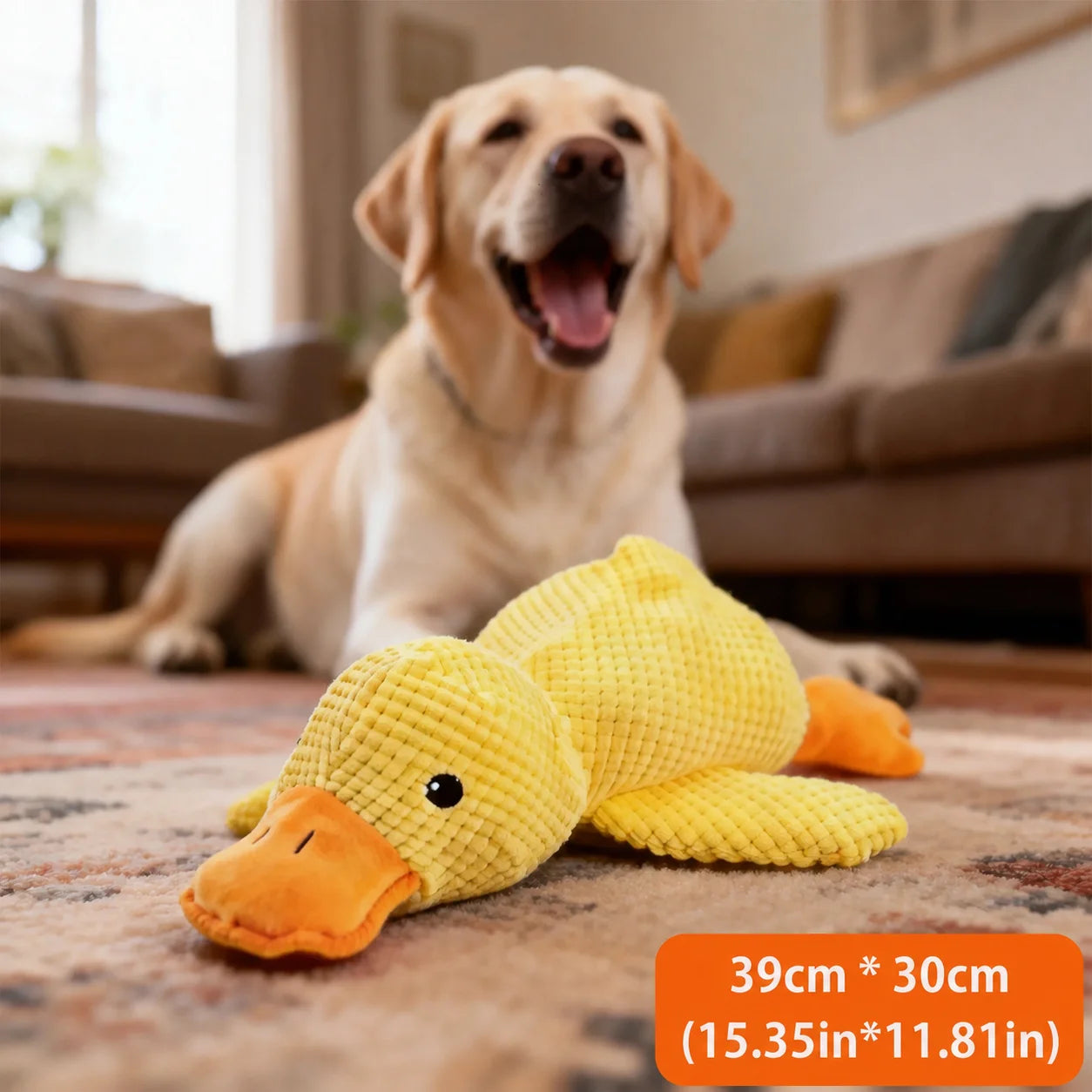 Brinquedo de Peluche para Cães – Pato com Som, Mordedor Resistente para Limpeza dos Dentes
