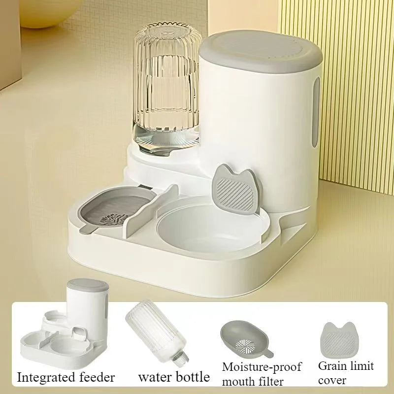 Comedouro e Bebedouro Automático para Cães e Gatos – Taça 2 em 1 com Dispensador de Água**