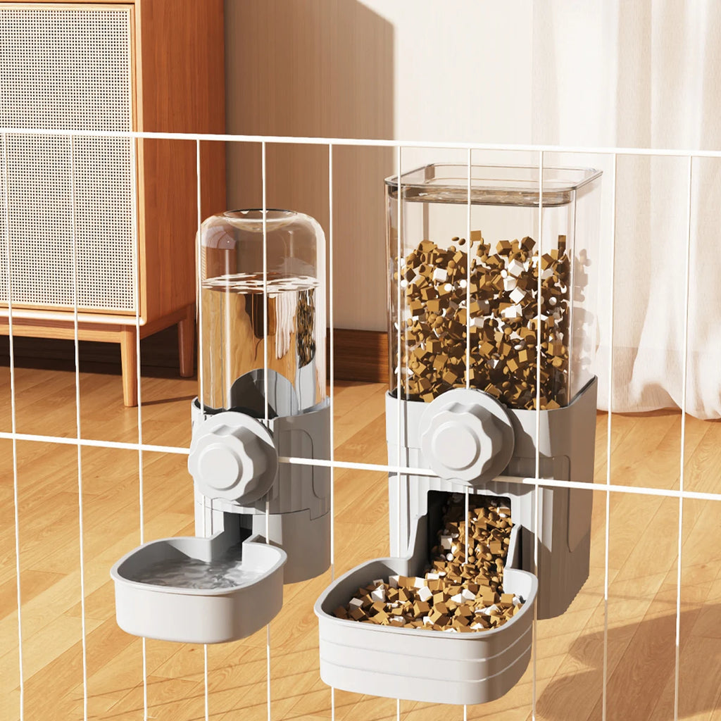 Comedouro e Bebedouro Automático para Cães, Gatos e Coelhos – Taça Suspensa para Gaiolas**