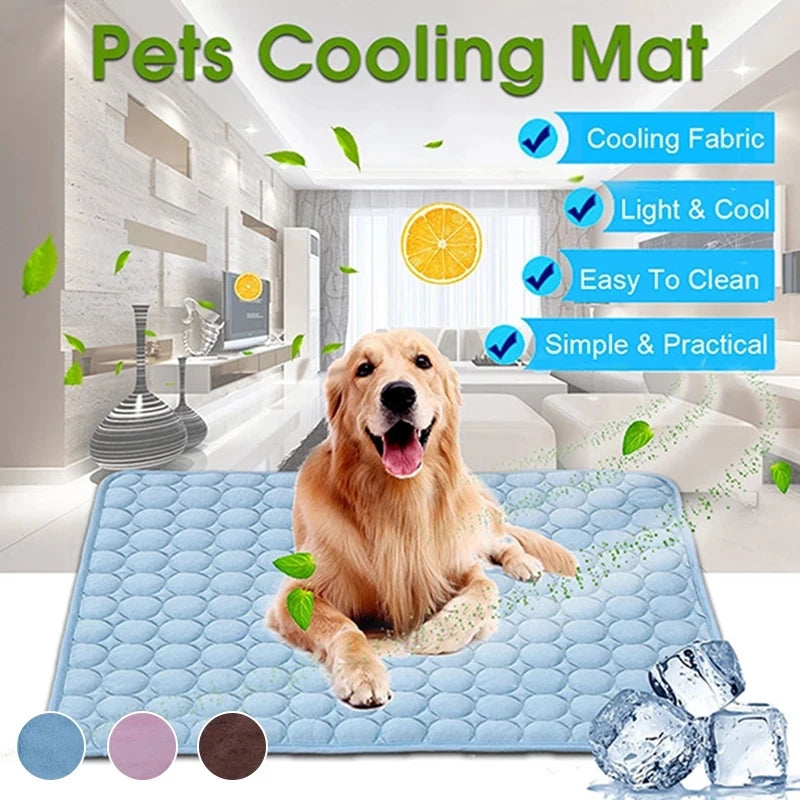 Tapete Refrescante para Cães e Gatos – Cama de Verão Respirável e Lavável para Casa, Sofá e Automóvel**