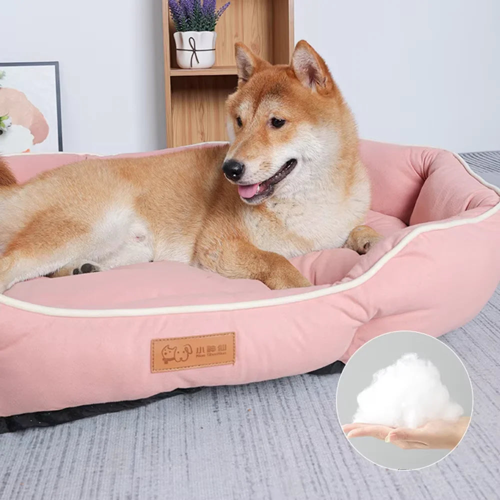 Cama Sofá para Cães e Gatos – Cama Grande, Quente e Confortável para Descanso no Inverno**