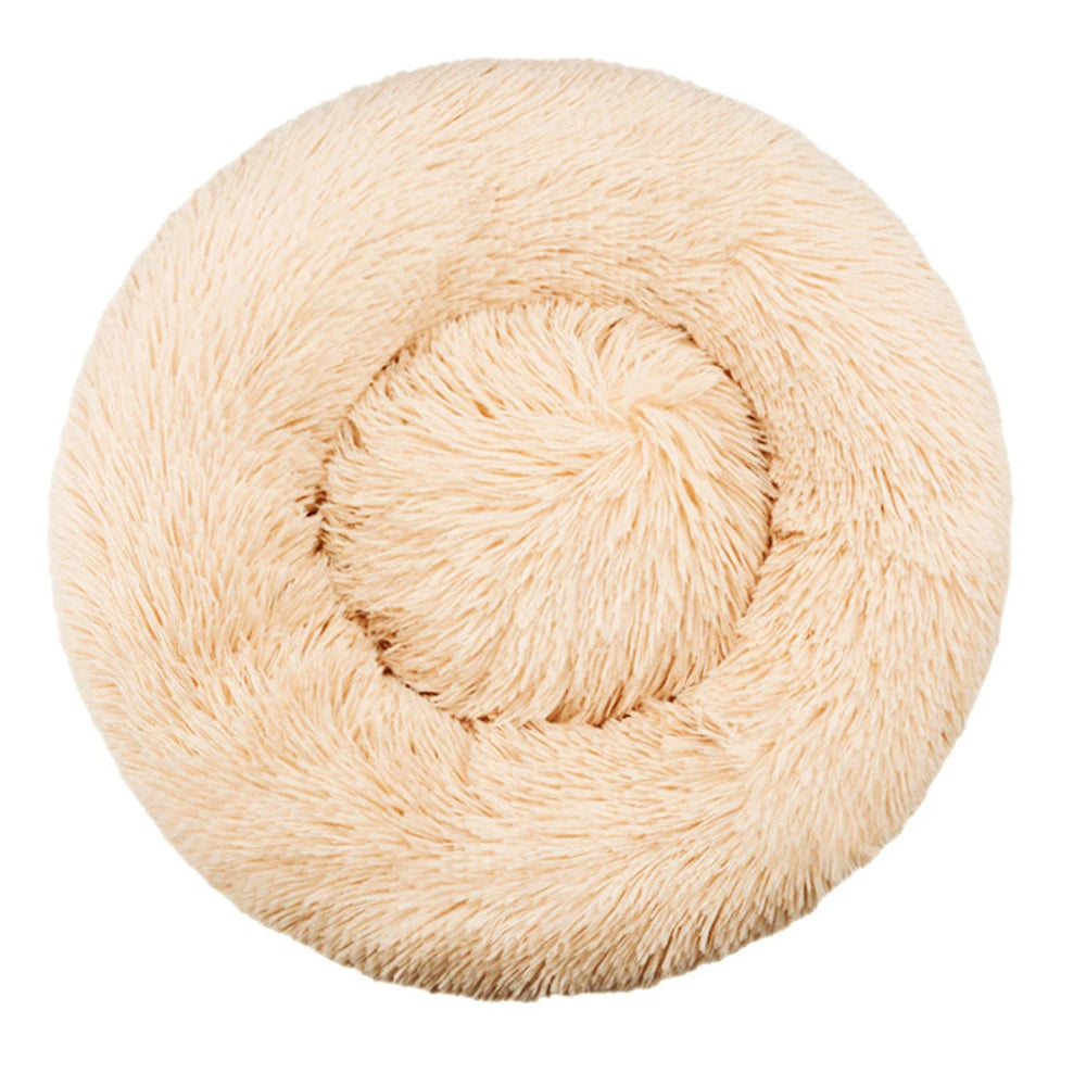 Cama Redonda de Pelúcia para Cães e Gatos – Cama Quente de Inverno com Capa Removível e Lavável**