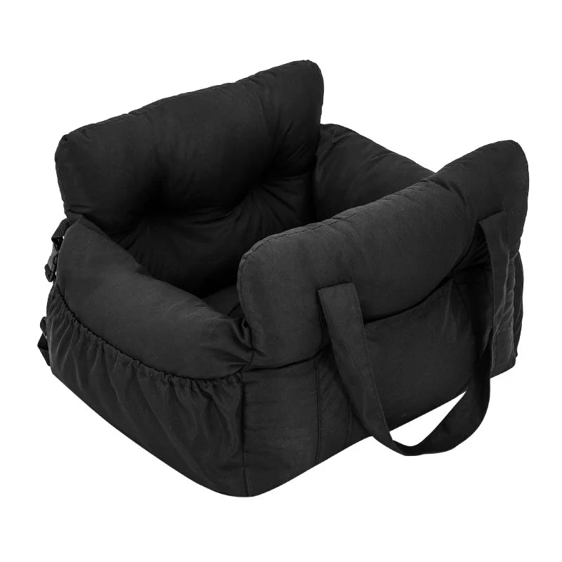 Assento Auto para Cães com Cinto de Segurança – Cama Antiderrapante para Viagens, Lavável e com Fixação Segura**