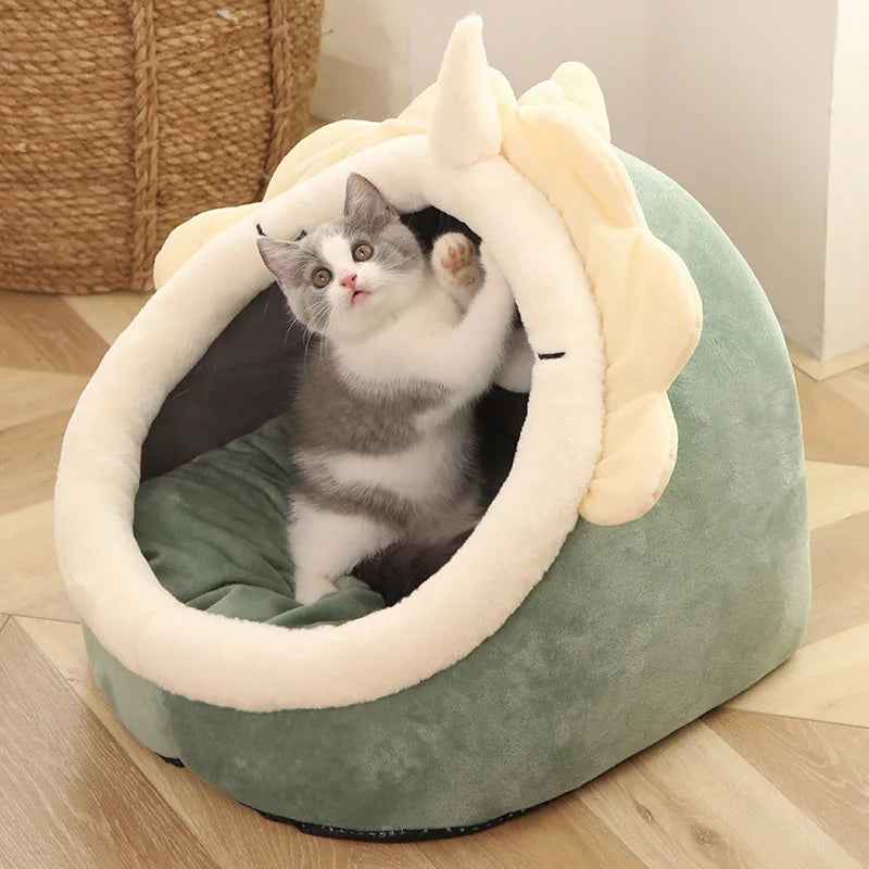 Cama Tenda para Cães e Gatos – Casinha Autoaquecida Dobrável, Lavável e Confortável para Animais de Estimação**
