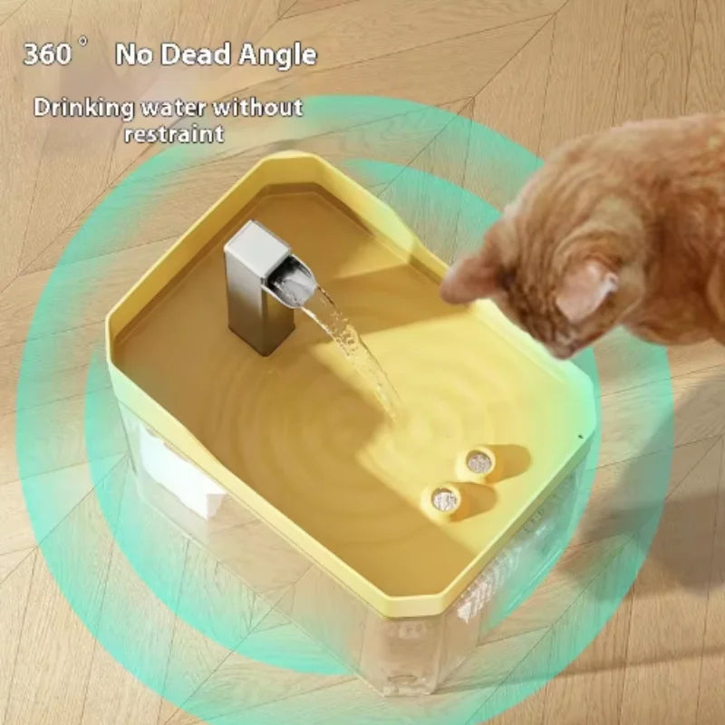 Fonte de Água Automática para Gatos com Filtro – Bebedouro Transparente com Bomba e Proteção Contra Funcionamento a Seco**