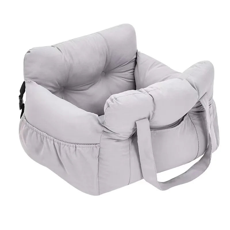 Assento Auto para Cães com Cinto de Segurança – Cama Antiderrapante para Viagens, Lavável e com Fixação Segura**