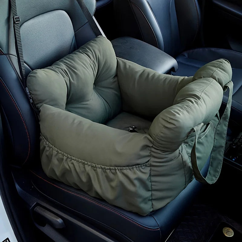 Assento Auto para Cães com Cinto de Segurança – Cama Antiderrapante para Viagens, Lavável e com Fixação Segura**