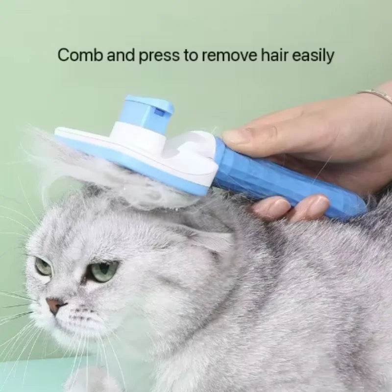 Escova Autolimpante para Cães e Gatos – Pente Removedor de Pelos com Agulhas de Massagem para Grooming