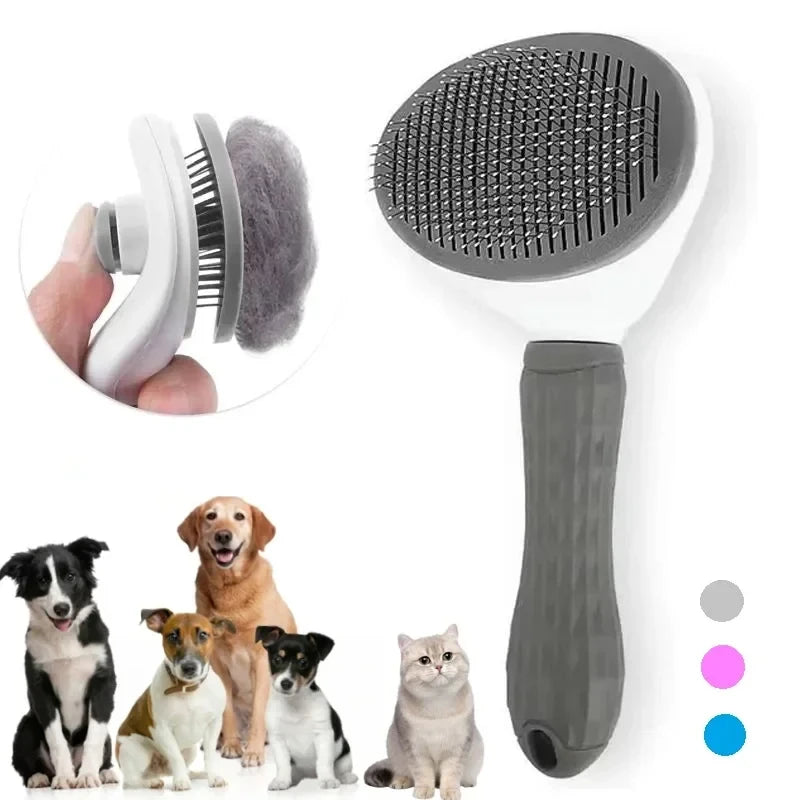Escova Autolimpante para Cães e Gatos – Pente Removedor de Pelos e Desembaraçador para Grooming**