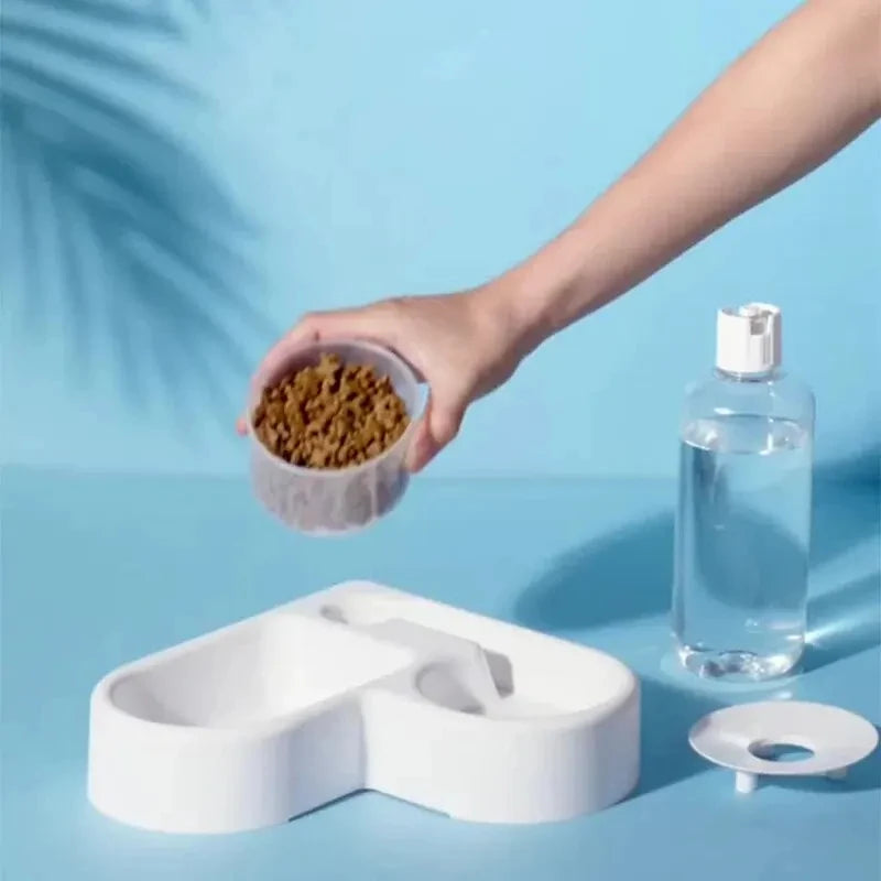 Comedouro e Bebedouro Automático para Cães e Gatos – Taça Dupla Multifuncional com Dispensador de Água**