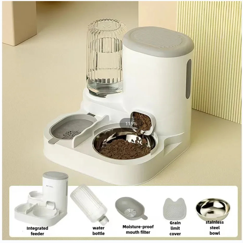 Comedouro e Bebedouro Automático para Cães e Gatos – Taça 2 em 1 com Dispensador de Água**