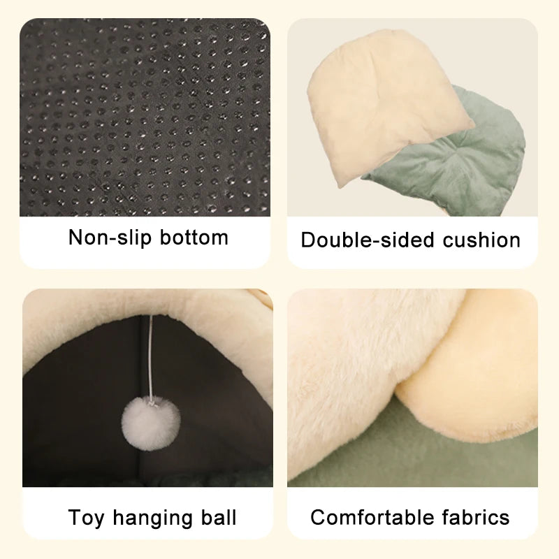 Cama Tenda para Cães e Gatos – Casinha Autoaquecida Dobrável, Lavável e Confortável para Animais de Estimação**
