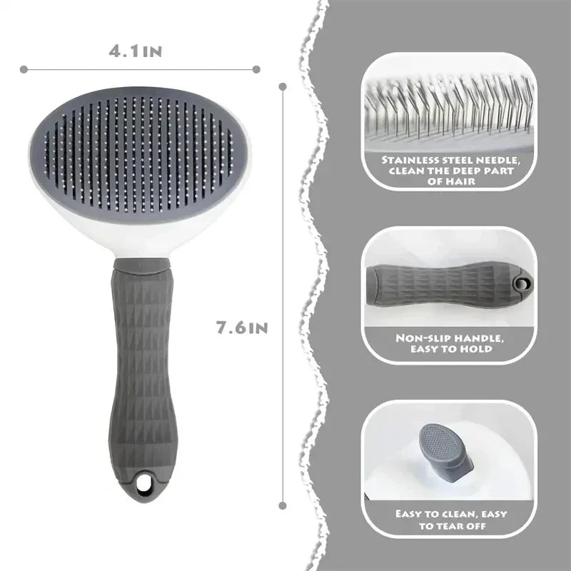 Escova Autolimpante para Cães e Gatos – Pente Removedor de Pelos e Desembaraçador para Grooming**