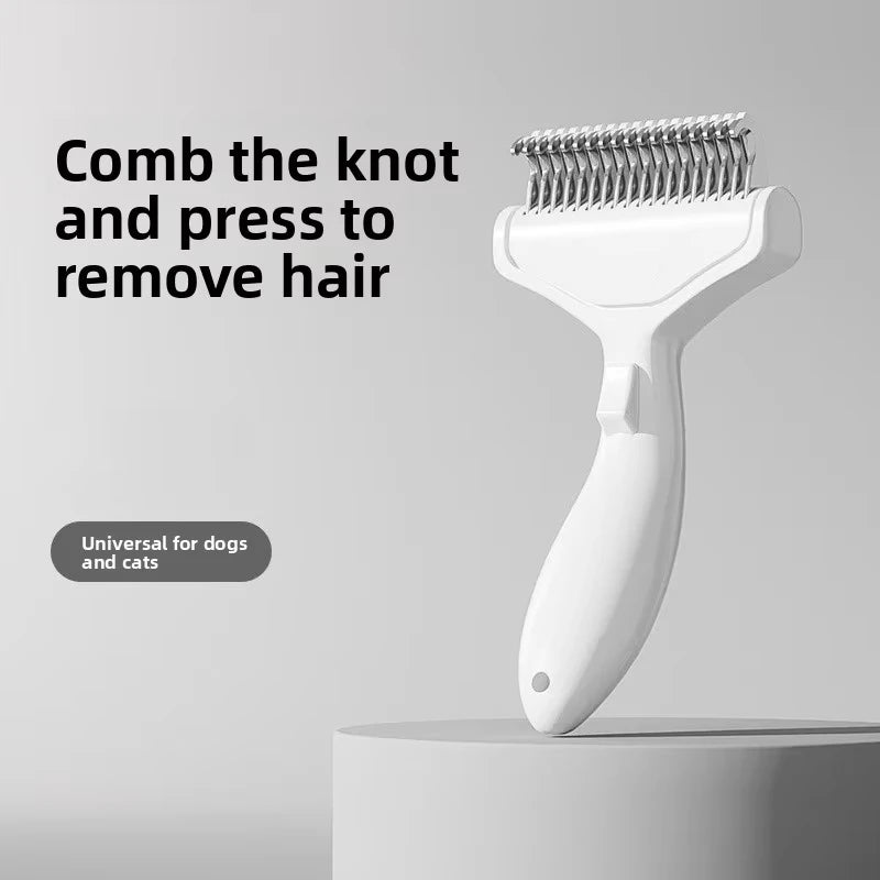 Escova Removedora de Pelos em Aço Inoxidável para Cães – Pente Desembaraçador para Grooming e Cuidados da Pelagem