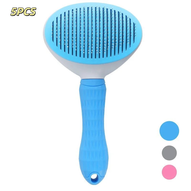 Escova Autolimpante para Cães e Gatos – Pente Removedor de Pelos com Agulhas de Massagem para Grooming