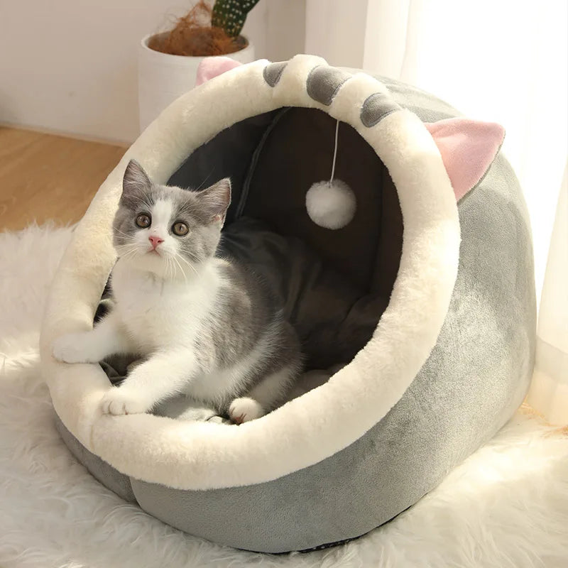 Cama Tenda para Cães e Gatos – Casinha Autoaquecida Dobrável, Lavável e Confortável para Animais de Estimação**