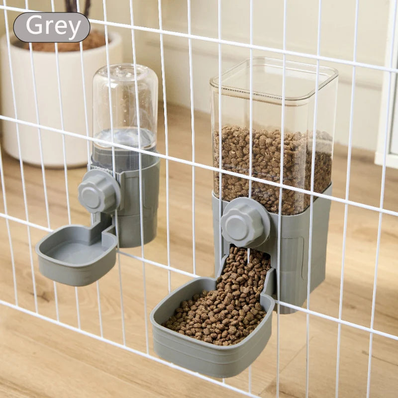 Comedouro e Bebedouro Automático para Cães, Gatos e Coelhos – Taça Suspensa para Gaiolas**