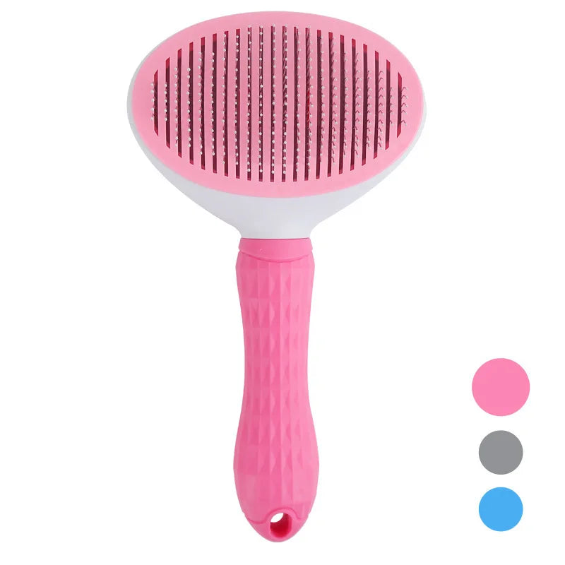Escova Autolimpante para Cães e Gatos – Pente Removedor de Pelos com Agulhas de Massagem para Grooming