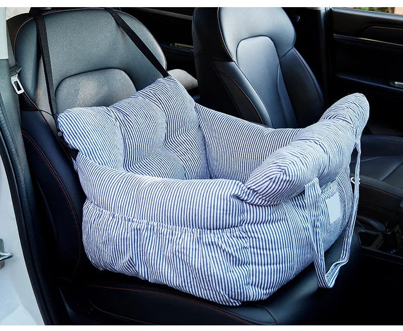 Assento Auto para Cães com Cinto de Segurança – Cama Antiderrapante para Viagens, Lavável e com Fixação Segura**