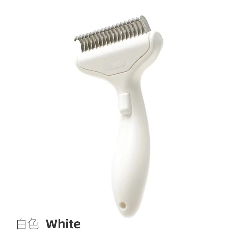 Escova Removedora de Pelos em Aço Inoxidável para Cães – Pente Desembaraçador para Grooming e Cuidados da Pelagem