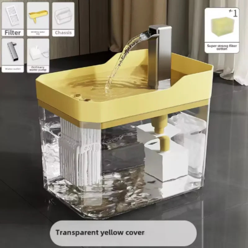Fonte de Água Automática para Gatos com Filtro – Bebedouro Transparente com Bomba e Proteção Contra Funcionamento a Seco**