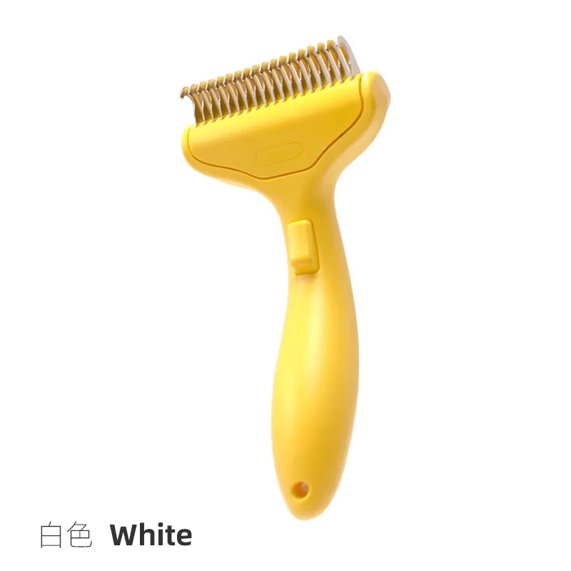 Escova Removedora de Pelos em Aço Inoxidável para Cães – Pente Desembaraçador para Grooming e Cuidados da Pelagem