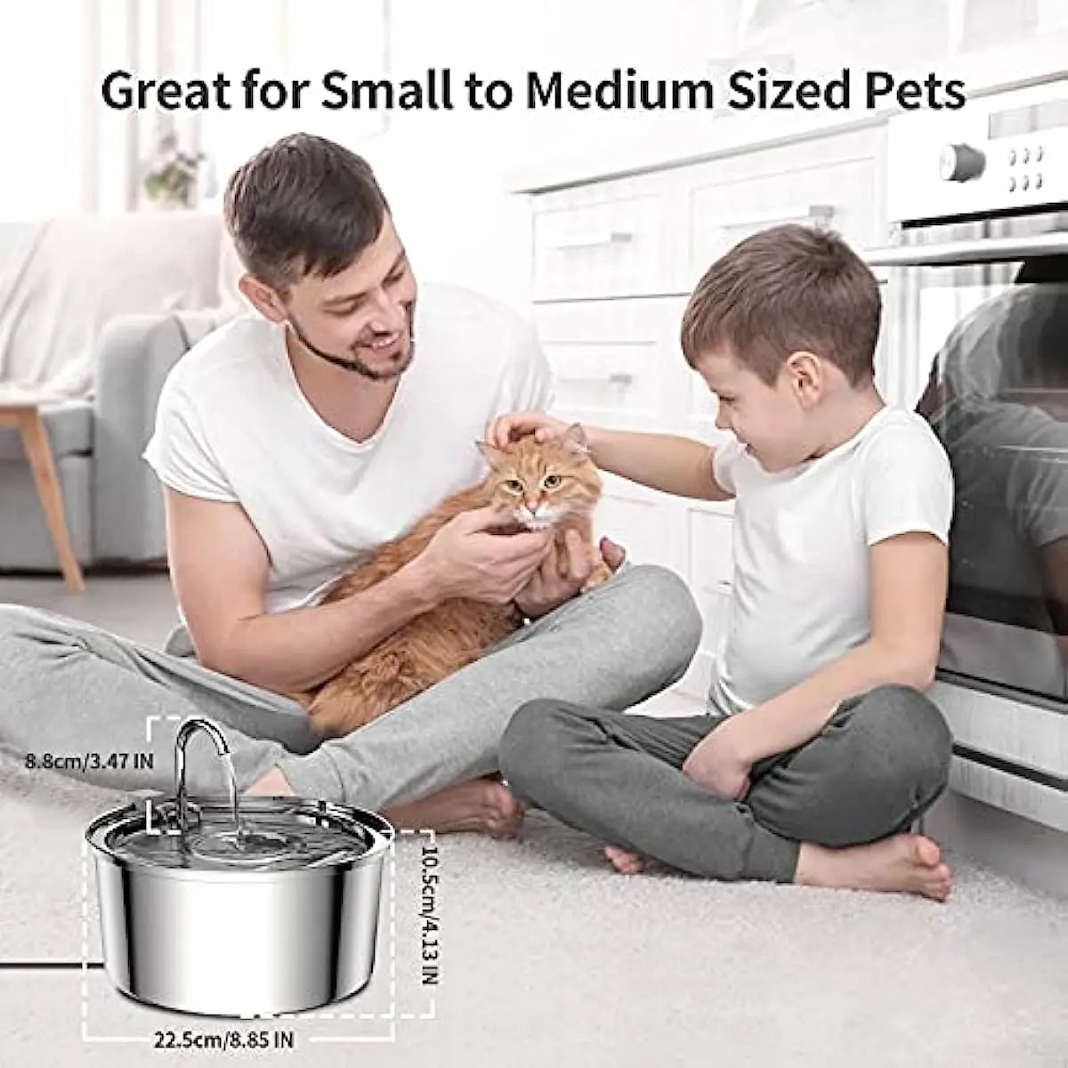 Fonte de Água Automática em Aço Inoxidável para Cães e Gatos – Bebedouro Elétrico USB com Bomba Ultra Silenciosa**