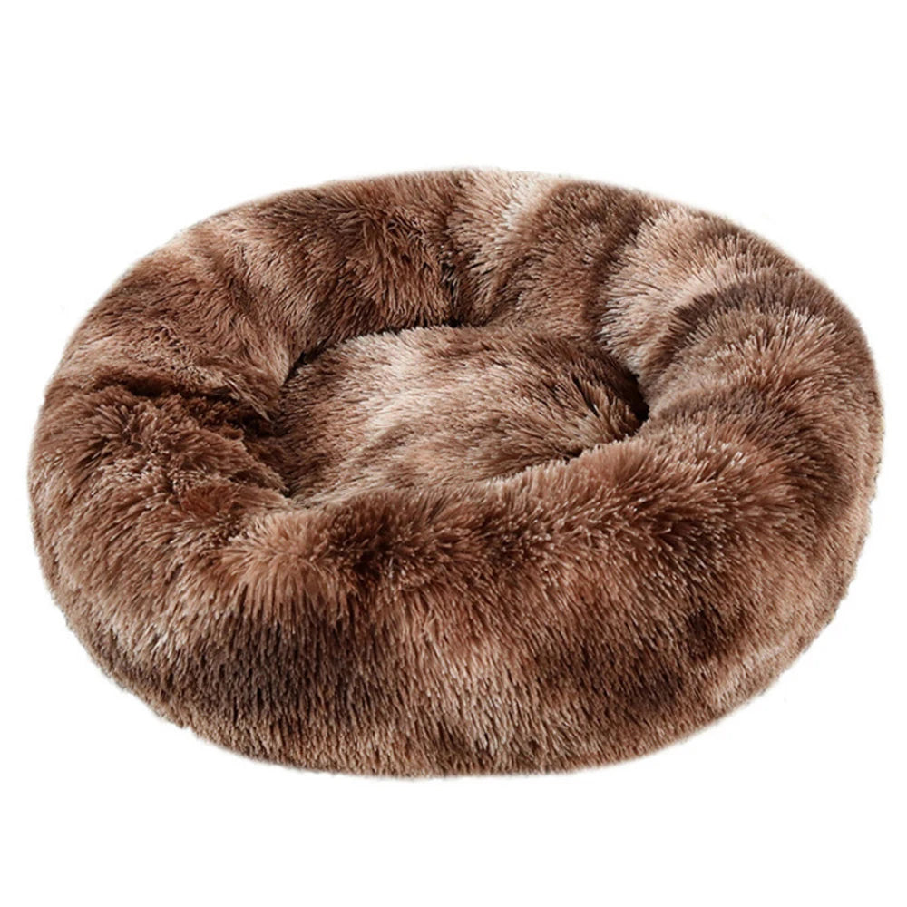 Cama Redonda de Pelúcia para Cães e Gatos – Cama Quente de Inverno com Capa Removível e Lavável**