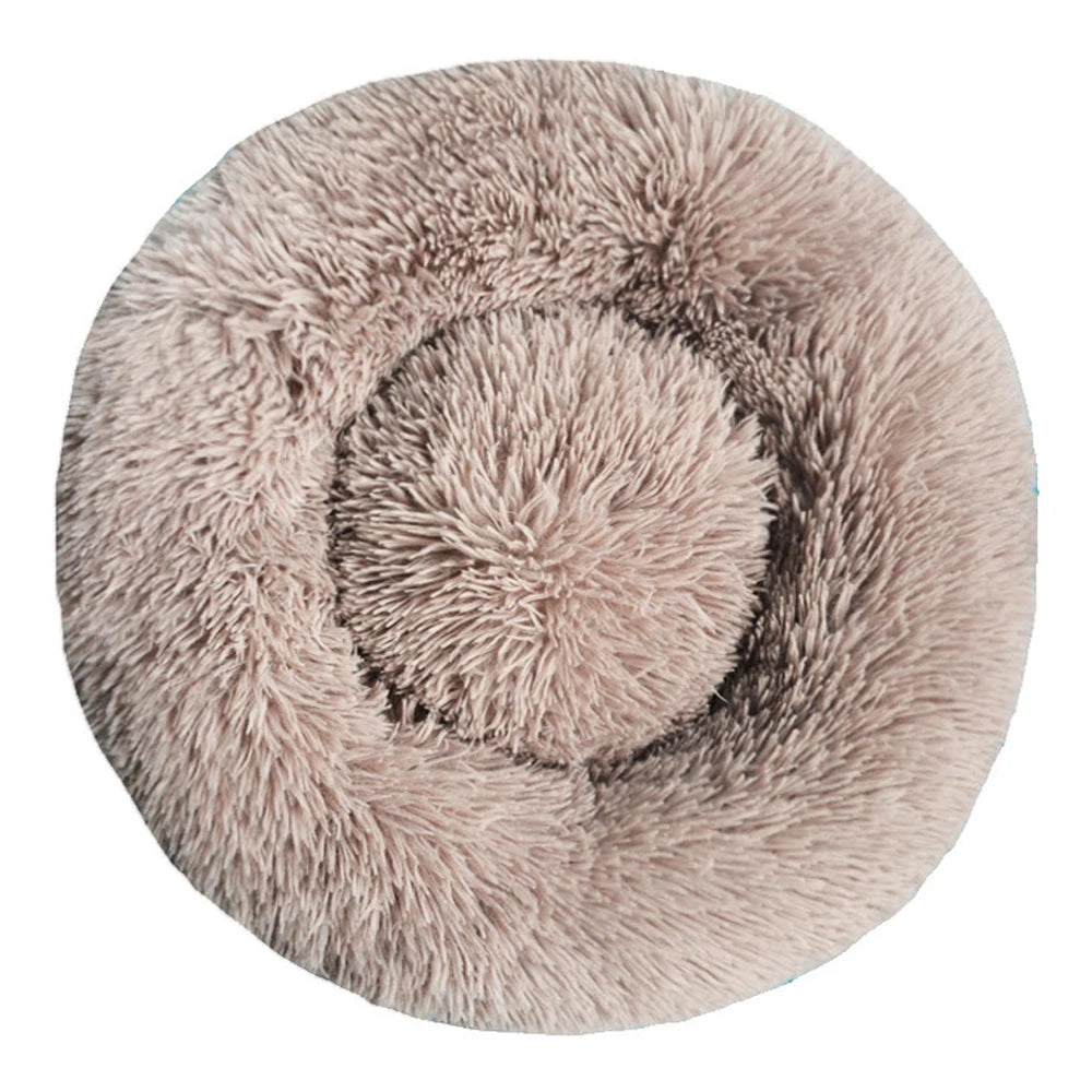 Cama Redonda de Pelúcia para Cães e Gatos – Cama Quente de Inverno com Capa Removível e Lavável**