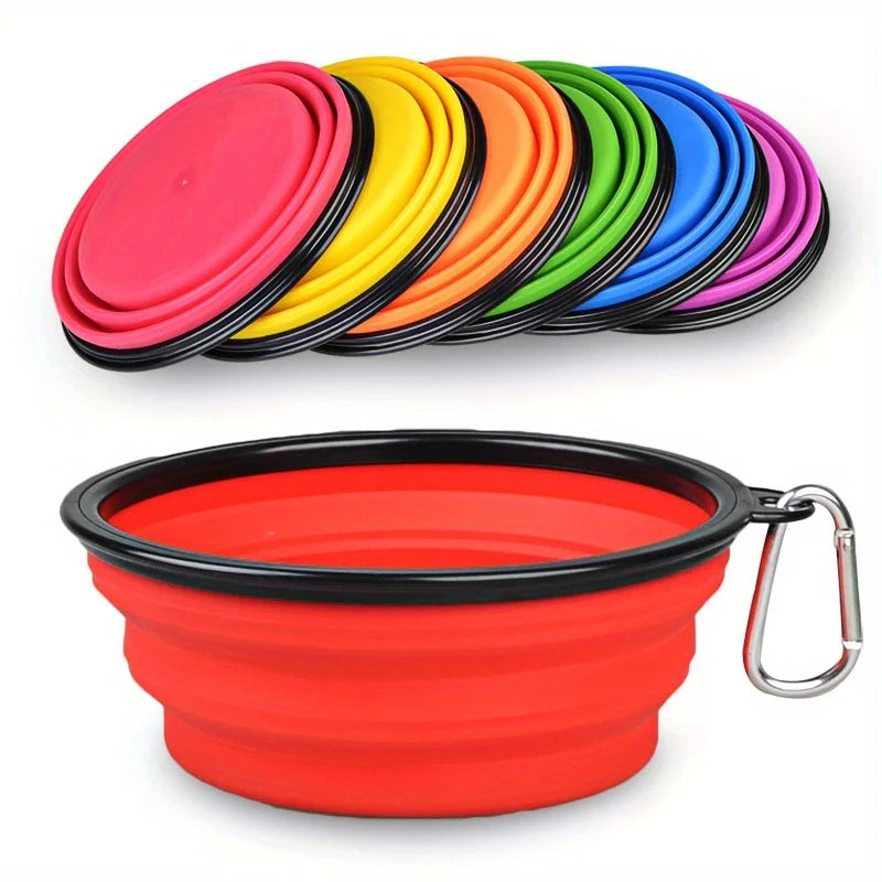 Tigela Dobrável Portátil para Cães – Tigela de Viagem para Água e Comida em Silícone