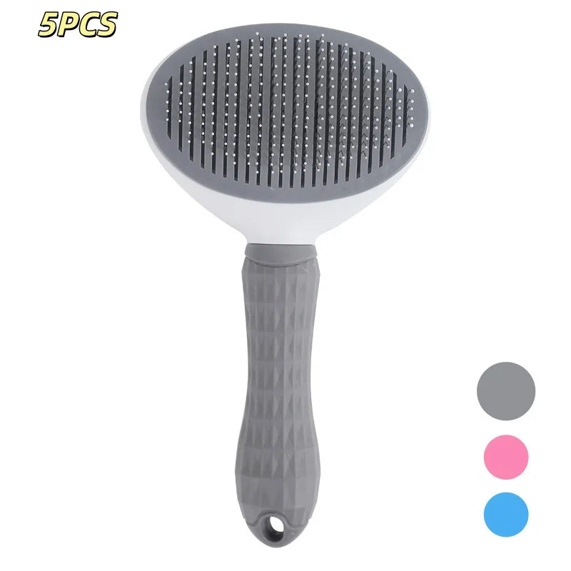 Escova Autolimpante para Cães e Gatos – Pente Removedor de Pelos com Agulhas de Massagem para Grooming