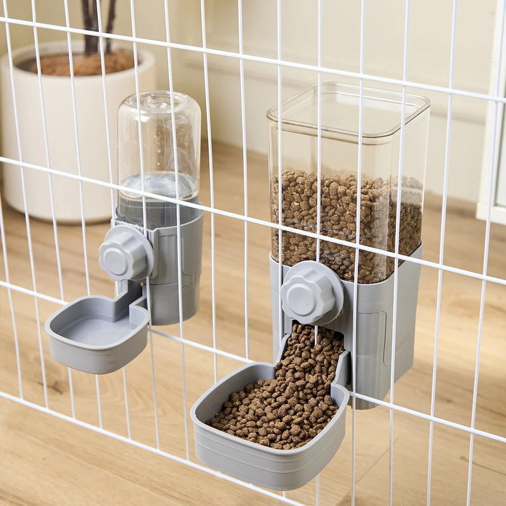 Comedouro e Bebedouro Automático para Cães, Gatos e Coelhos – Taça Suspensa para Gaiolas**