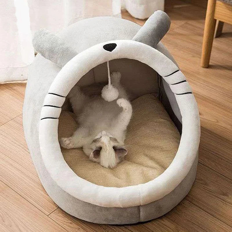 Cama Tenda para Cães e Gatos – Casinha Autoaquecida Dobrável, Lavável e Confortável para Animais de Estimação**