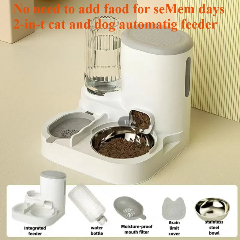Comedouro e Bebedouro Automático para Cães e Gatos – Taça 2 em 1 com Dispensador de Água**
