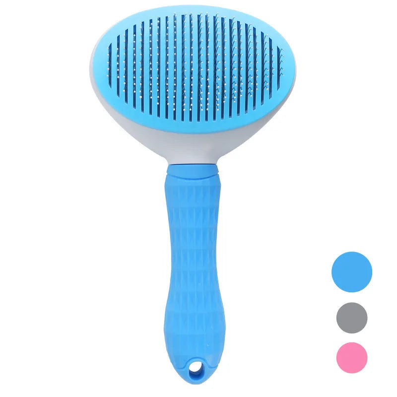 Escova Autolimpante para Cães e Gatos – Pente Removedor de Pelos com Agulhas de Massagem para Grooming