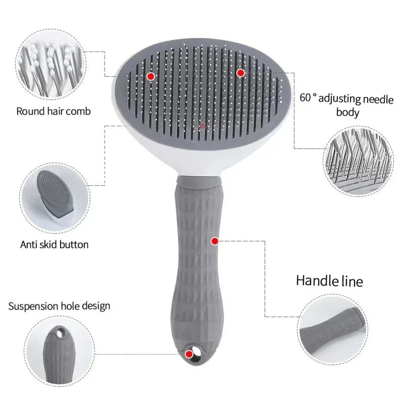 Escova Autolimpante para Cães e Gatos – Pente Removedor de Pelos e Desembaraçador para Grooming**
